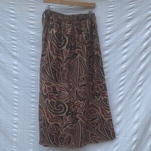 Batik Brown Patterned Women's Skirt Large